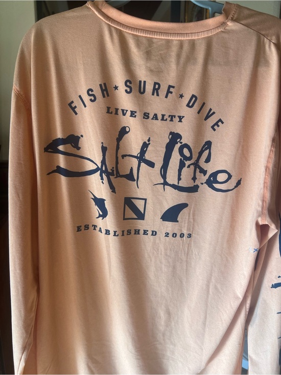 Salt Life Other - Salt Life Peach Long Sleeve with Navy Graphic